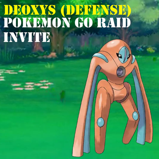 Pokémon GO 5-Star Raid Invite - Deoxys (Defense Forme) - Full Lobby - Shiny Chance