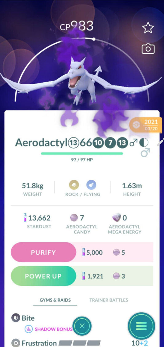 Pokémon GO Trade - Aerodactyl - RARE Pokemon